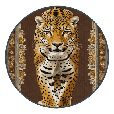 Washable Golden Jaguar Big Cats Area Rug