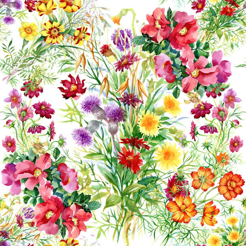 Peel & Stick Floral Wall Mural, 8.33' W x 8.33' L