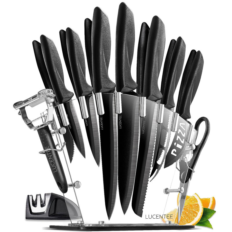 Ensemble de 17 couteaux de cuisine, acier inoxydable, antirouille