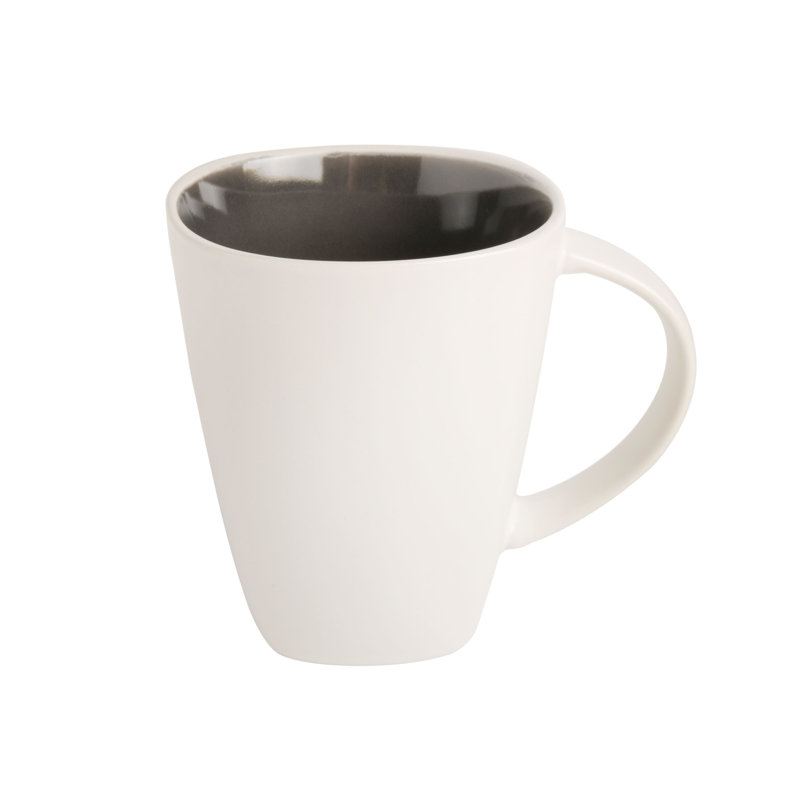Gray and White Square Ceramic Dinnerware Set, Service for 4