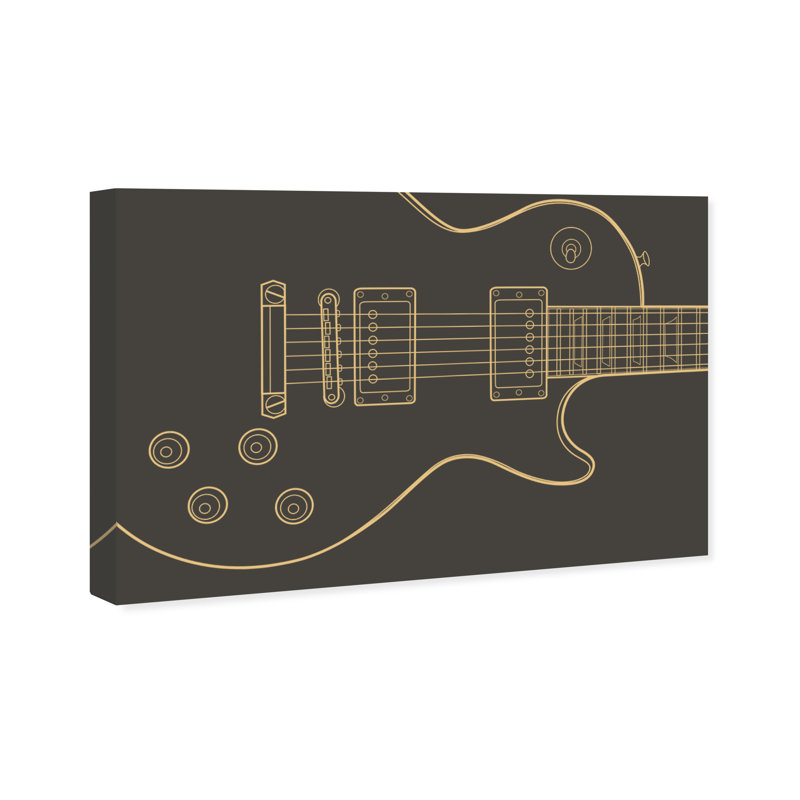 Guitare, impression sur toile, Toile tendue, H 16 po x l 24 po