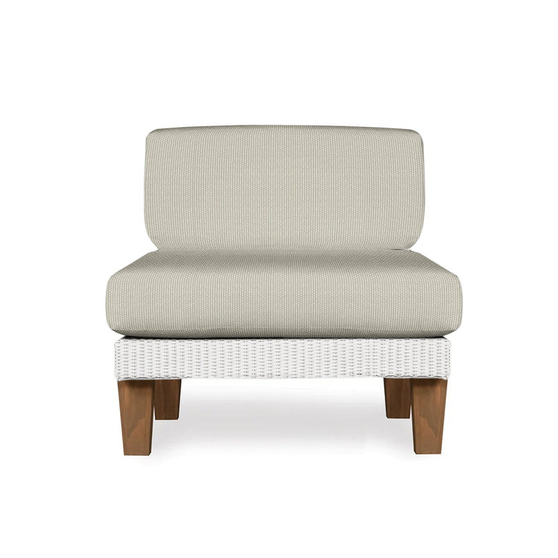 Catalina Outdoor Teak Lounge Chair, Demo Oatmeal, White