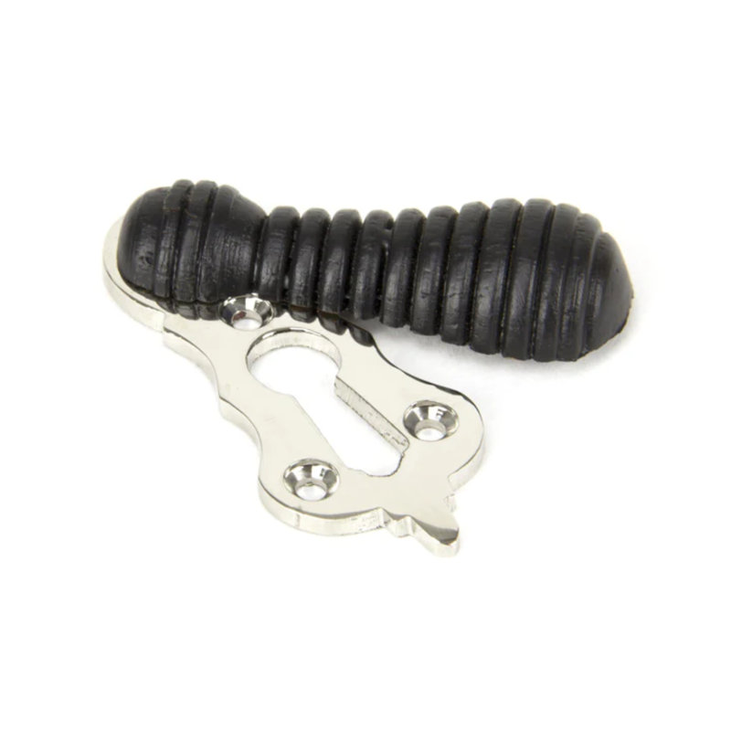 Beehive Escutcheon Door Accessory, Ebony/Polished Nickel