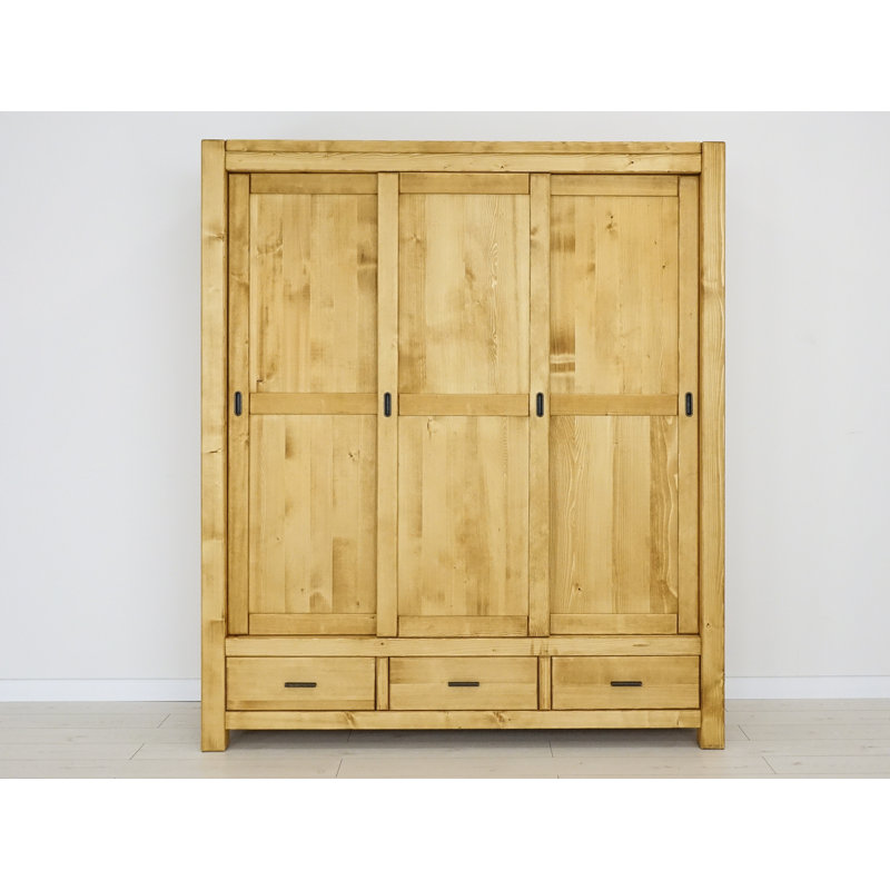 Mccollough 3 Door Solid Wood Wardrobe
