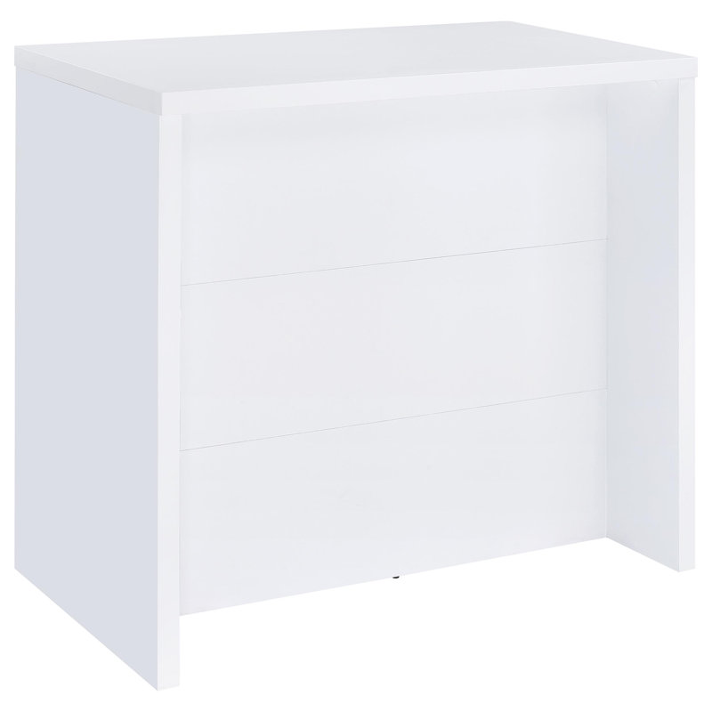 White Engineered Wood Freestanding Home Bar