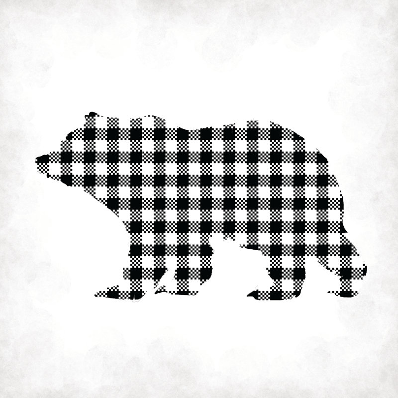 Check Bear - Wrapped Canvas Print, 30cm H x 30cm W