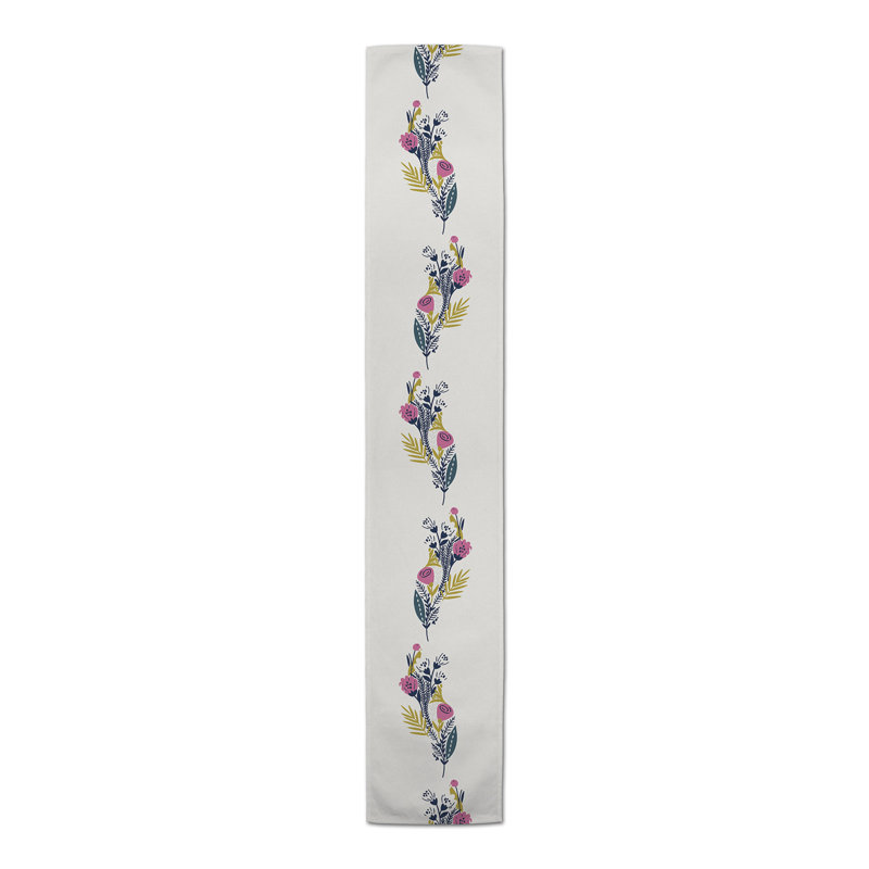 Rectangle Floral Polyester Table Runner, 72" x 16"