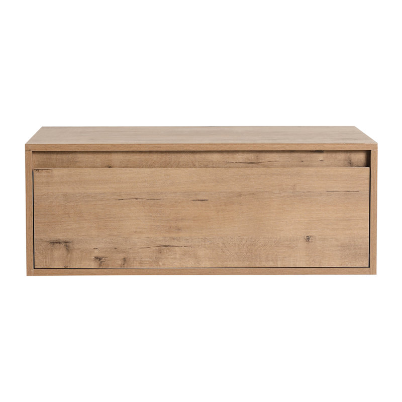 30" Bathroom Vanity Cabinet - Soft Close, Float Mounting, Imitative Oak Finish Close Drawer, Modern Mounting