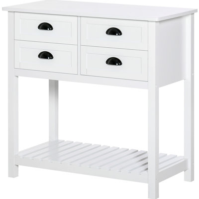 Coffee Bar Cabinet, Sideboard Buffet Cabinet, Kitchen Cabinet With 4 Drawers And Slatted Bottom Shelf For Kitchen, Living Room