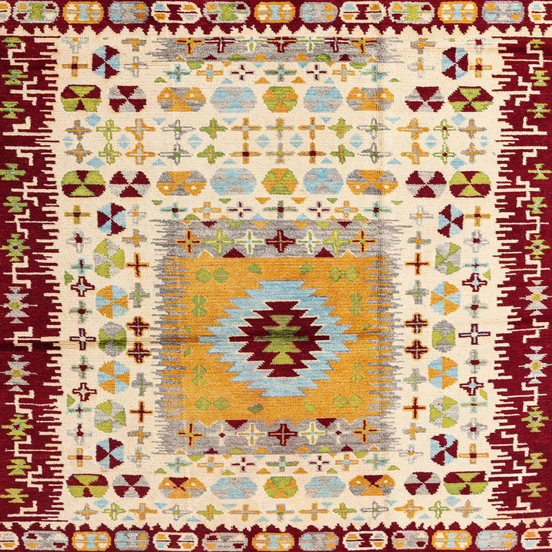 Abstract Indoor Rug, Square 3'
