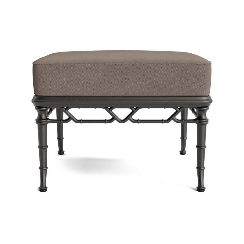 Calcutta Outdoor Ottoman, Textured Pewter, Fushion Clay