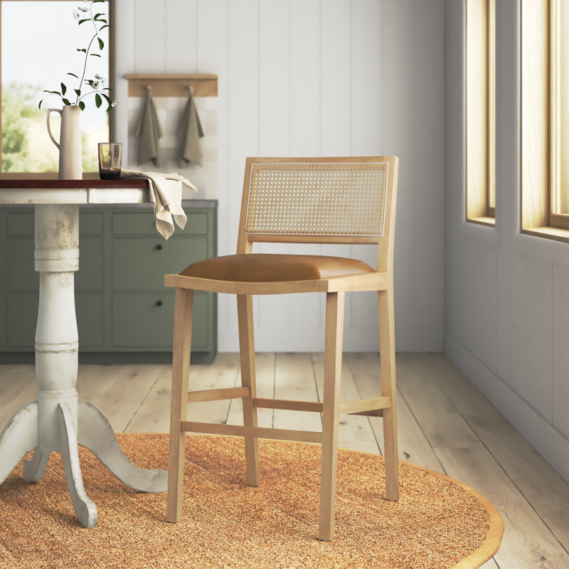 Miraz Counter Stool, Bar Stool (31” Seat Height), Butterscotch Faux Leather