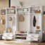 Portemanteau amovible 4-en-1 avec rangement et 7 crochets, portemanteau multifonctionnel avec tiroirs de rangement et armoire, banc à chaussures blanc pour le vestibule-886557091