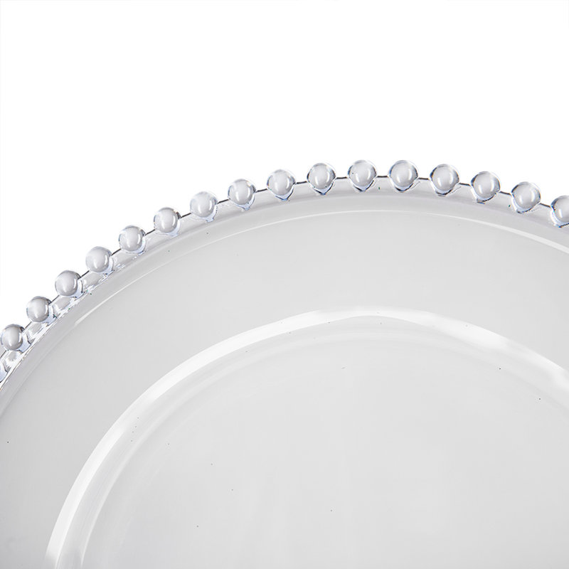 Paquet de 8 assiettes de présentation en plastique, P 13 po, Clair