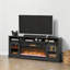 Console télé avec foyer électrique, rangement ouvert et armoires latérales-2057600768