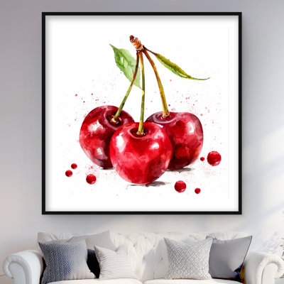Imprimé matelassé encadré de cerises pour une décoration intérieure élégante