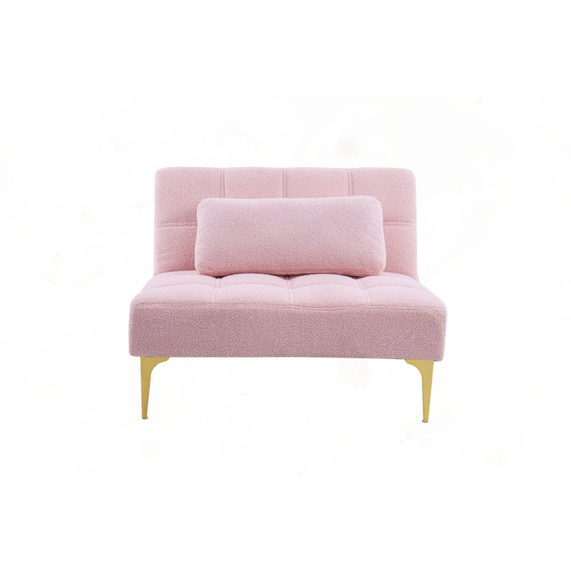 Convertible sofa bed futon, Pink