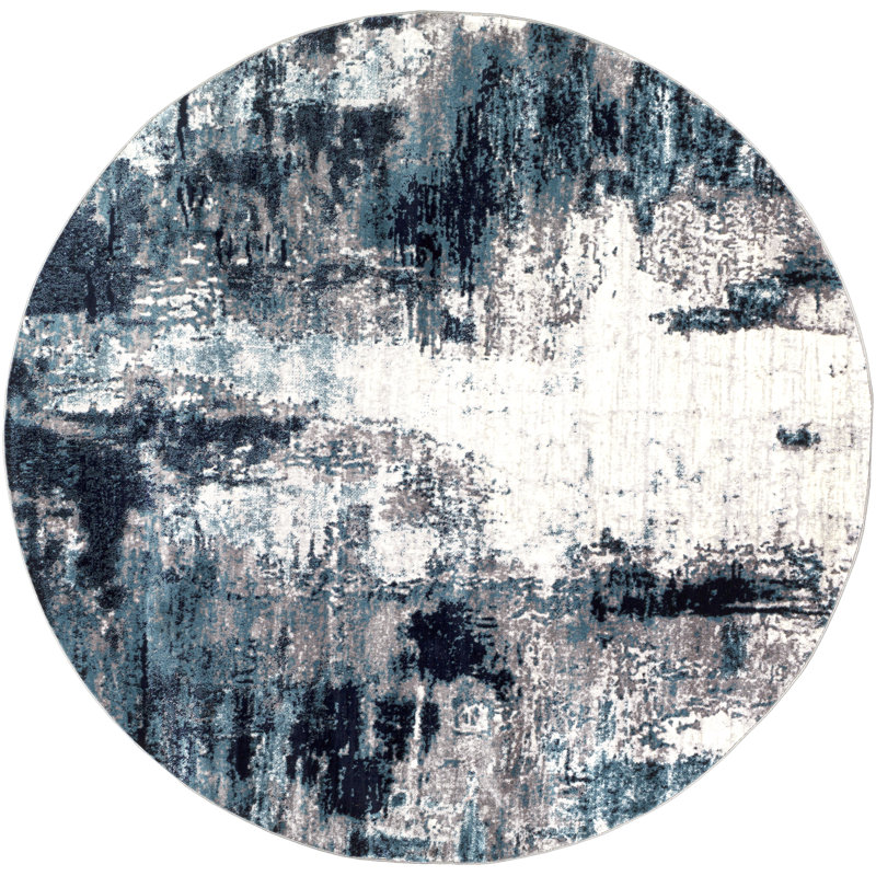 Tapis abstrait Bouldin Creek, Rond 7 pi 10 po