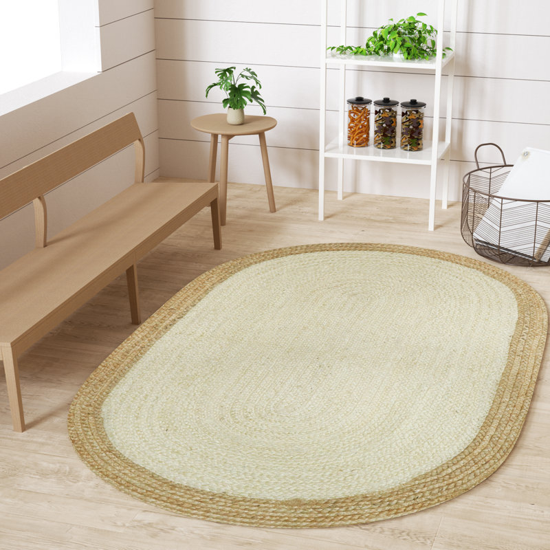 Kayleigh Hand-Braided Jute Area Rug , Oval 3' x 5'
