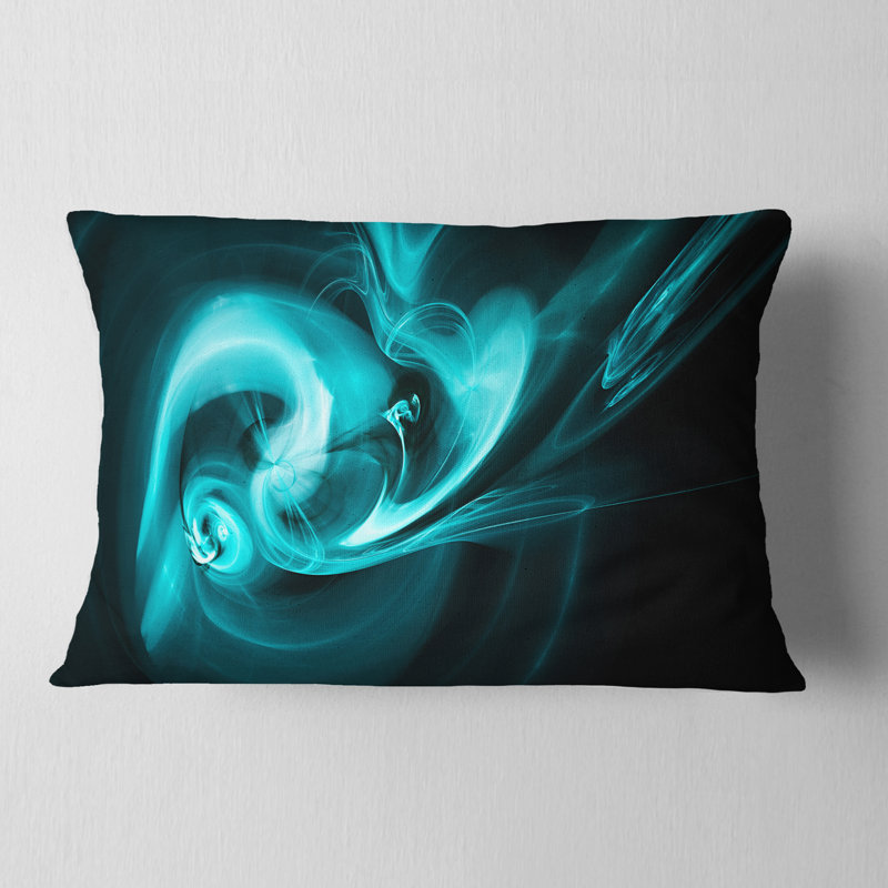  Coussin lombaire abstrait fumé, Bleu sarcelle
