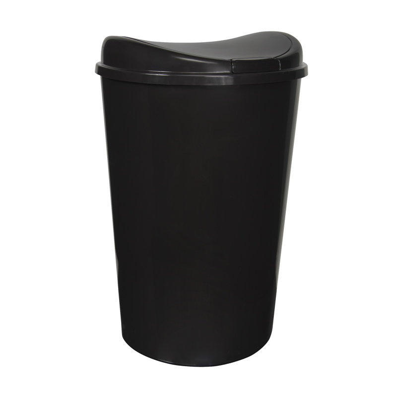 Plastic Touch Top Kitchen Trash Can - 13.8 Gallons, Black