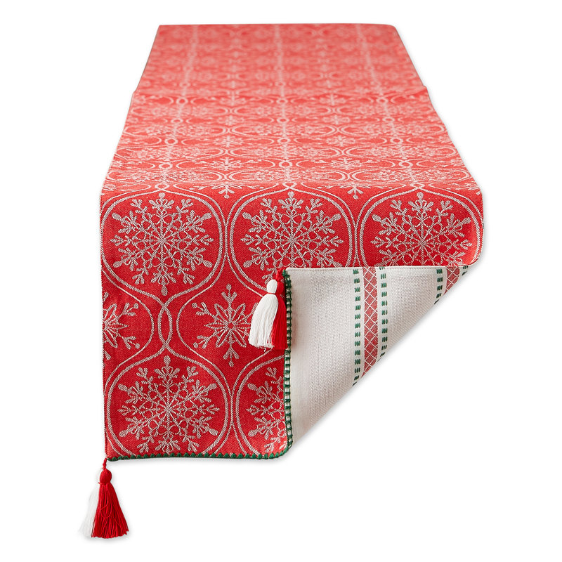 Andora Geometric 100% Cotton Christmas Table Runner, 72" x 14"