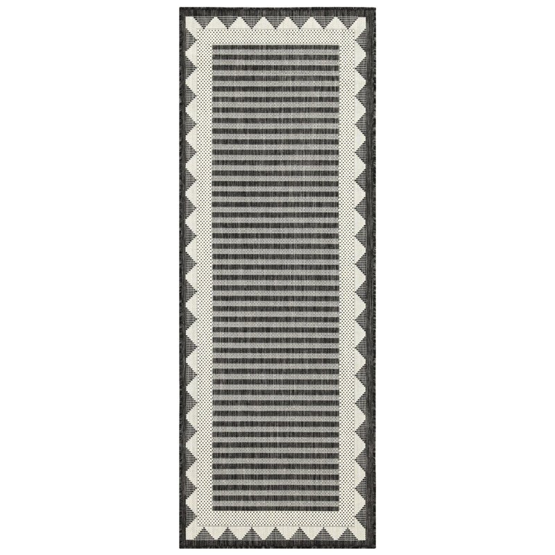 Sunshine Collection Area Rug - 7 Ft. 10 In. X 3 Anthracite Polypropylene, For Indoor And Outdoor, Stain , & Pet Gchar2014 Indoor/outdoor Use, Affectionate