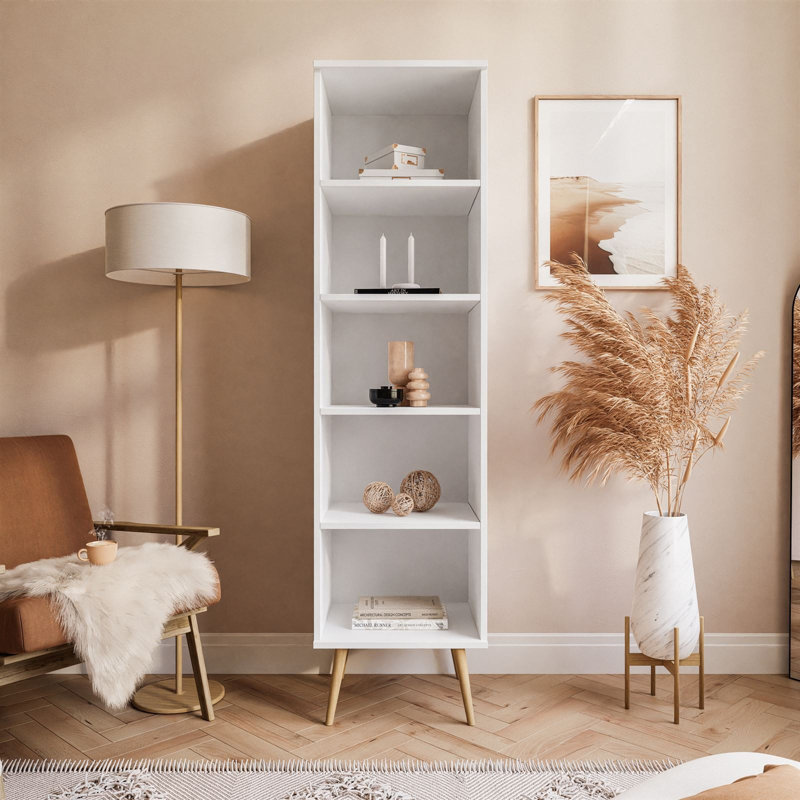 Yadira 180cm H x 46cm W Standard Bookcase, White