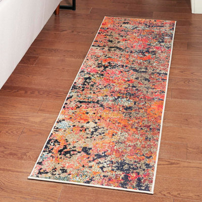 Washable Abstract Indoor Rug