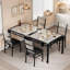 Wood Kitchen Table and Chairs Set for 4, Dining Table with 4 Upholstered Chairs for Small Kitchen Dining Room,Grey-466636124-466636127