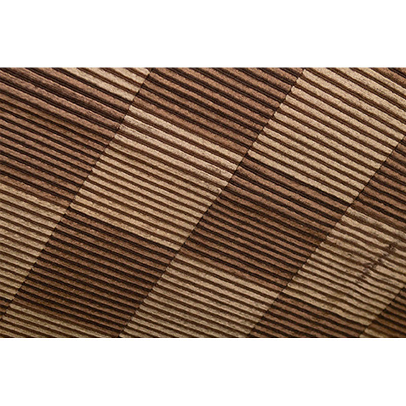 Wool Checkered Area Rug in Dark Brown