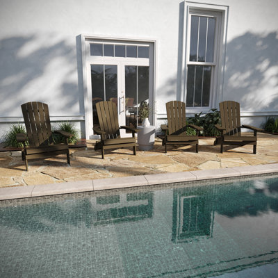 Bayfield All Weather 2 Slat Adirondack Chair with Poly Resin Wood and Stainless Steel Hardware