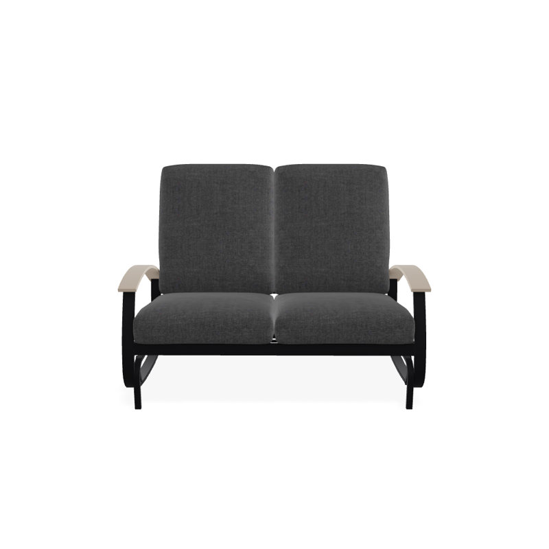 Banc oscillant avec coussins Askar, Tissage uni ardoise coulée Sunbrella®, Désert texturé, Désert P60