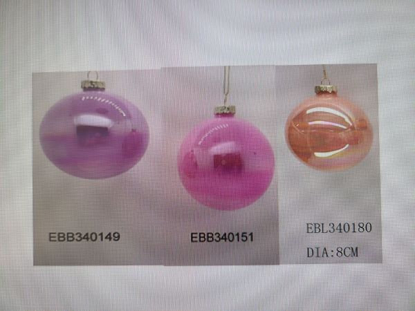 Shiny Glass Ball Christmas Ornaments - 3" (80Mm) - 6Ct, Pink/Purple/Peach
