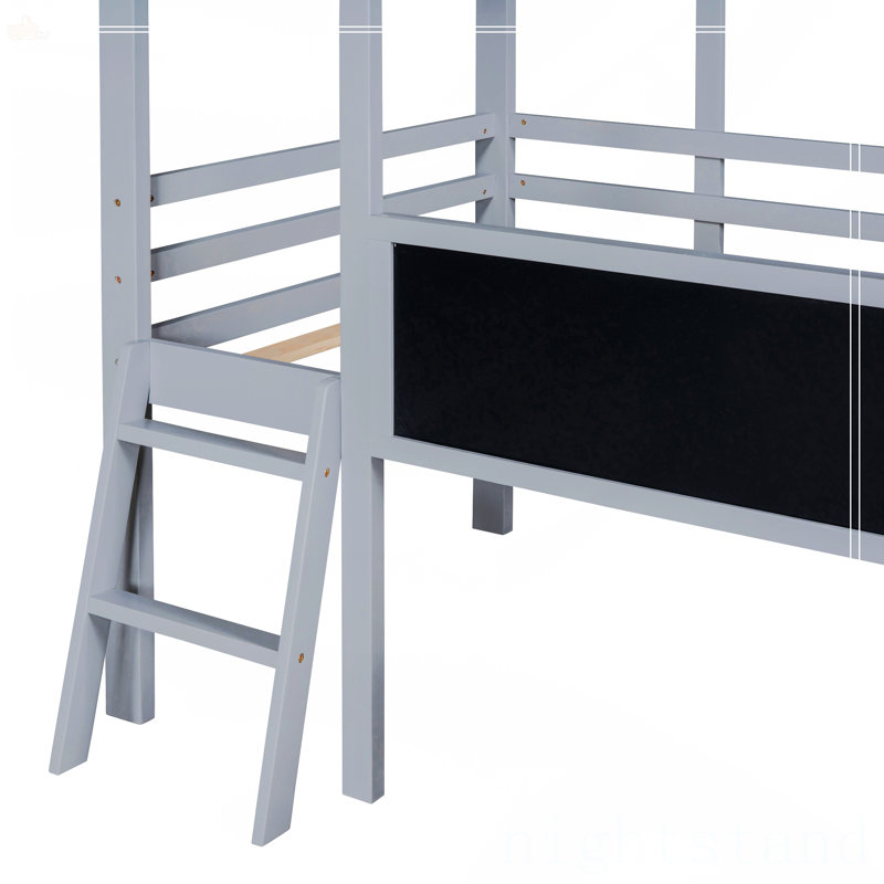 Lit mezzanine simple avec échelle et glissade