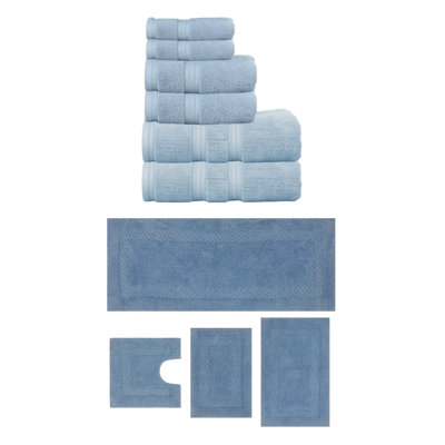 Ensemble de serviettes de bain 3 pièces et tapis de bain 4 pièces Classy, ensemble de 7, ivoire