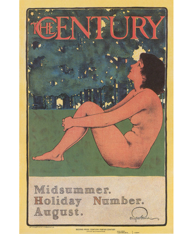 «The Century Midsummer» par Maxfield Parrish, toile tendue avec châssis, H 48 po x l 33 po