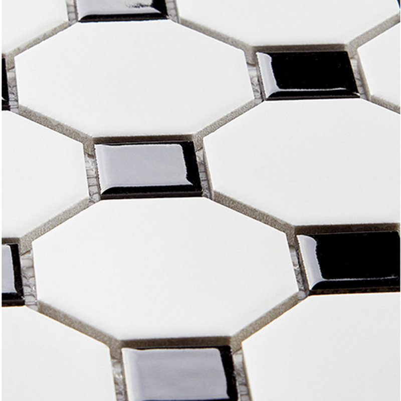 The Tile Life Check 12" x 12" Porcelain Mosaic Tile Sheet