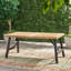 Salle à manger 3 pièces: table et bancs à lattes en bois