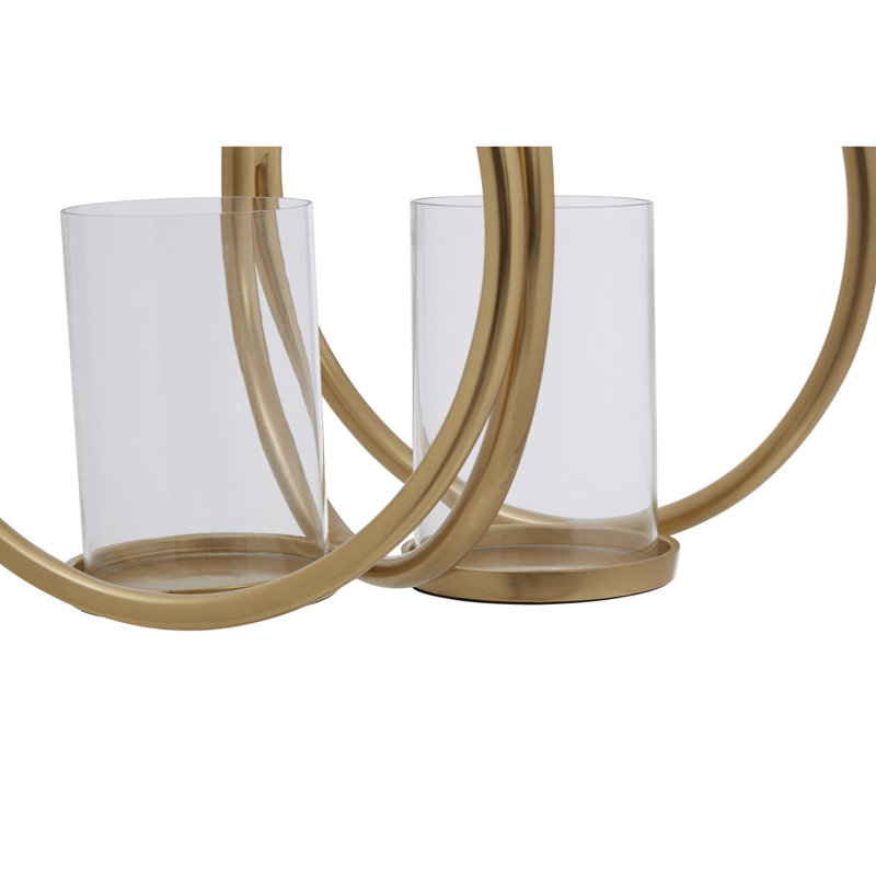 Aura Glass Tabletop Hurricane, 23cm H x 32cm W x 23cm D