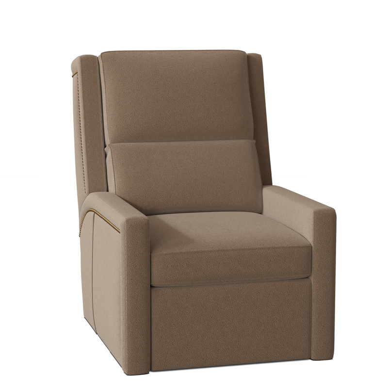 Norman Recliner, #9 Old Gold, Power Button with Battery Pack, Anilina Cacao Genuine Leather