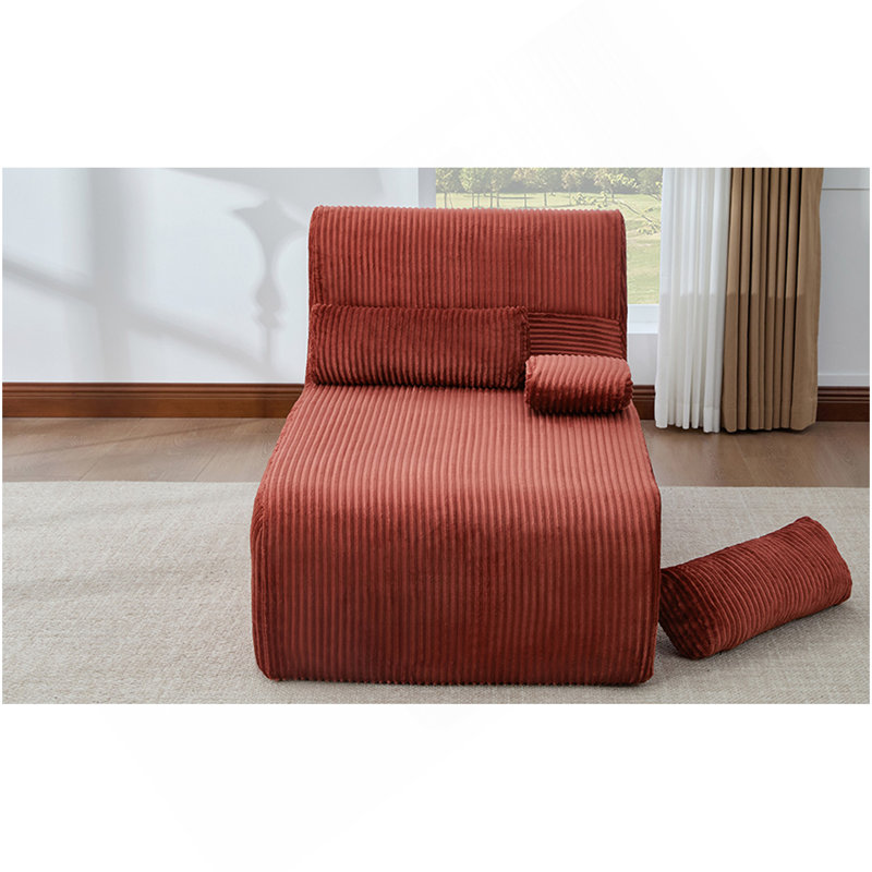 Canapé moderne sans méridienne 34,2 po, Red Corduroy, Red