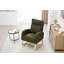Fauteuil à bascule Teddy en tissu avec repose-pieds réglable, appuie-tête épais, dossier haut et poche de rangement, base en bois massif, vert-1294247118
