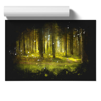 Green Forest Paint Splash - Frameless Print