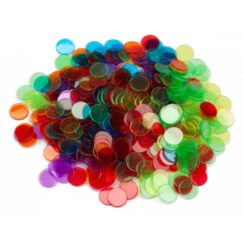 3/4-inch Transparent Bingo Chips Marker, Multi Colour