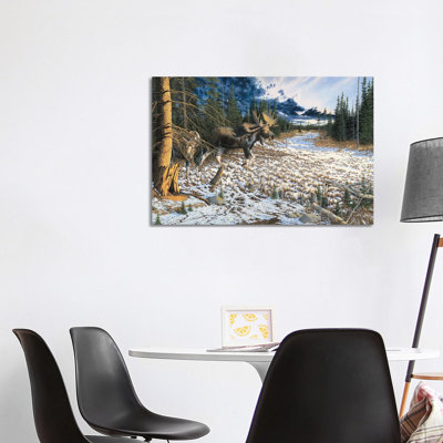 Moose 1 Piece Wrapped Canvas Wall Art