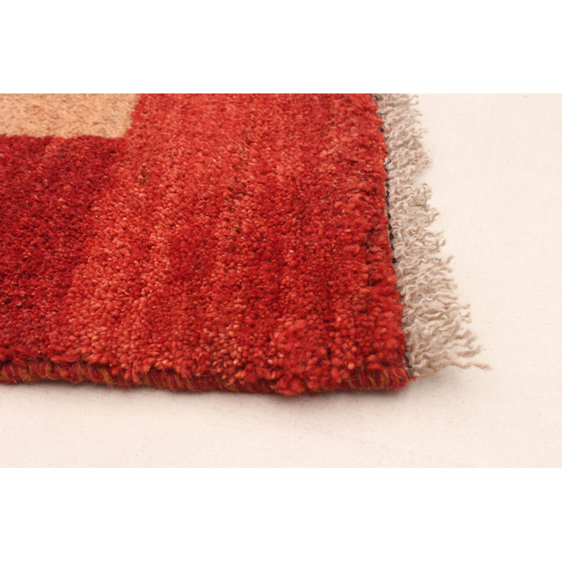 Tapis rouge foncé Mohsin Gabbeh 4 pi 9 po x 6 pi 9 po