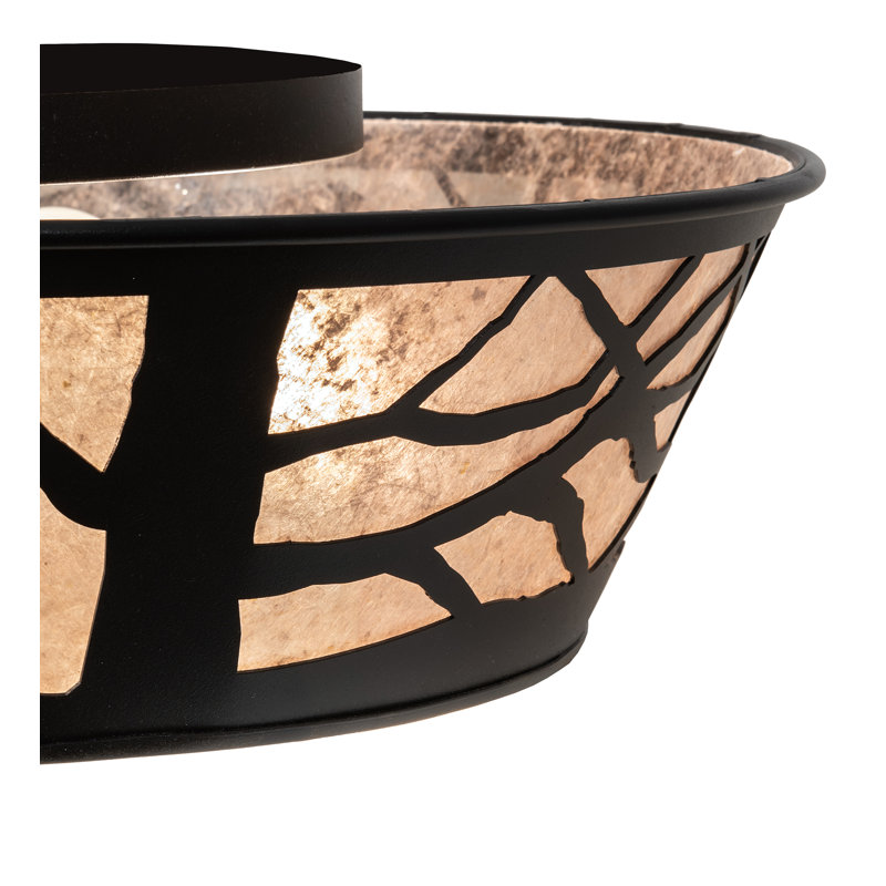 Rustic Lodge 4 - Light Flush Mount, Textured Black
