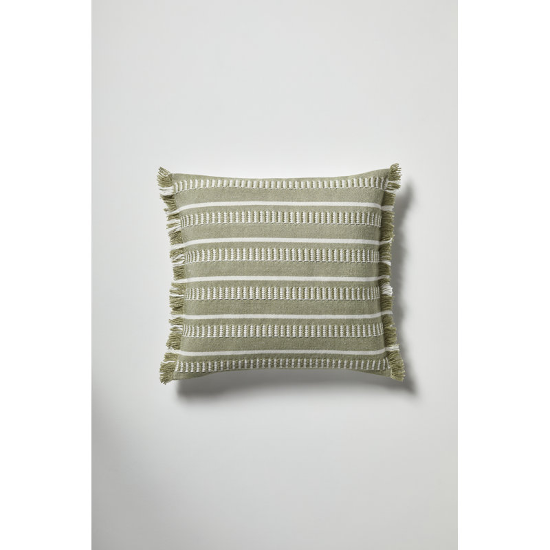 Housse et insert d'oreiller carré, Vert, Polyester/ Bourre en polyester