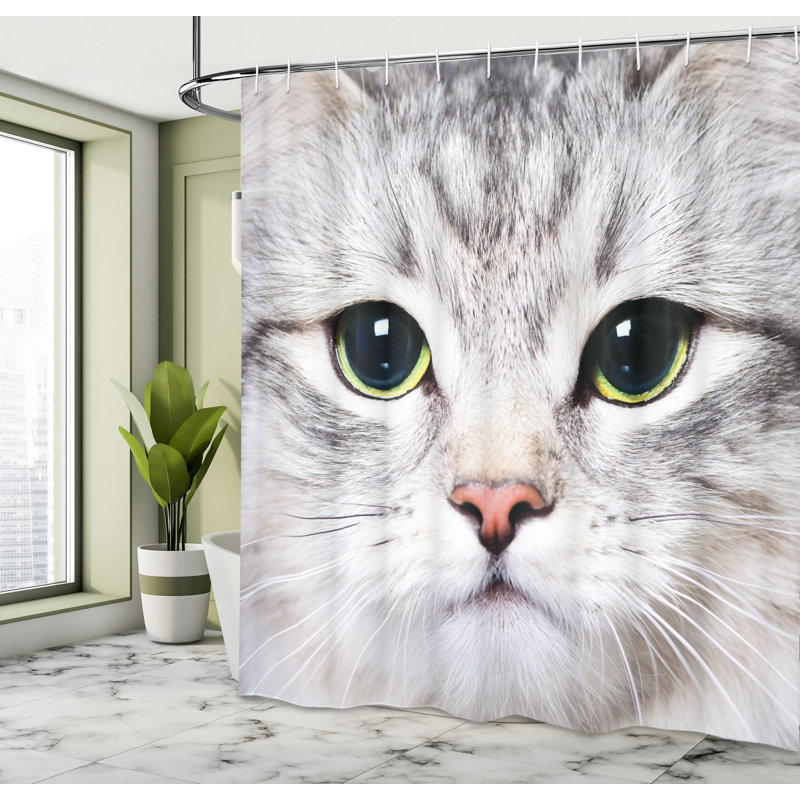 Shower Curtain with Hooks Included, 70" H x 69" W